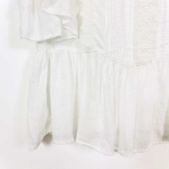 Zara White Semi-Sheer Draped Frilly Top - Picture 5 of 5